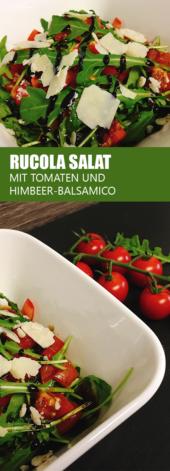 Rucola Salat mit Tomaten und Himbeer-Balsamico | Rezept